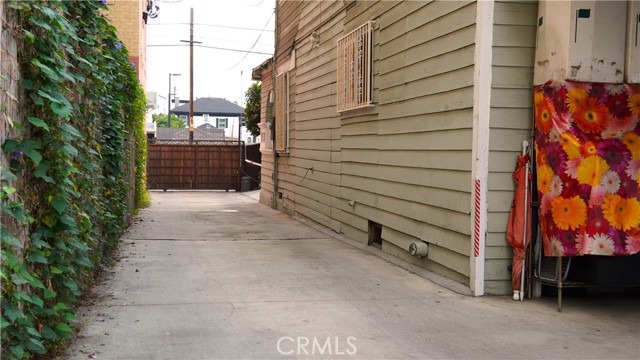 Long parking space with electrical fence.