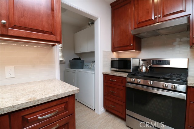 Stainless steel kitchen applicances, washer and dryer included with the home.