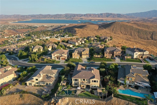 Aerial view showing Lake Matthews