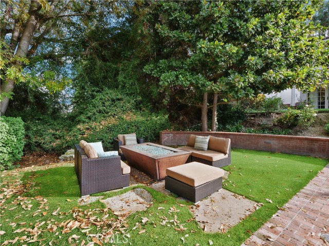 Backyard firepit area