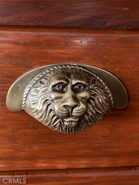 Custom drawer pulls on dining room buffet.