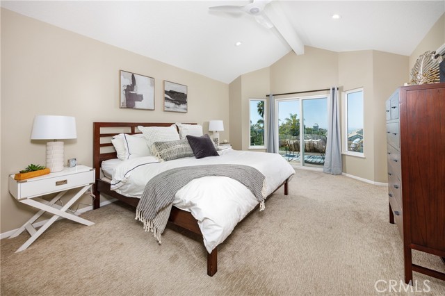 Master bedroom with ocean views from deck