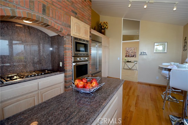 Top notch appliances and finishes characterize this updated kitchen.