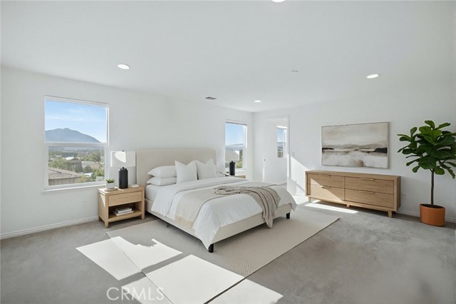 Master bedroom. This photo is virtually staged.