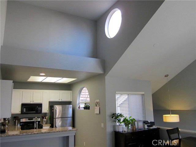 Look at the cools ceiling design and round window on top!