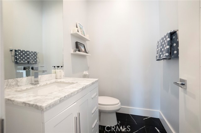 Upstairs powder room