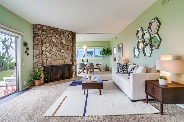 Living room and dining area