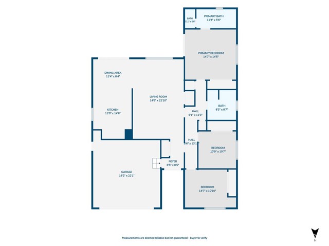 Floor plan with approximate dimensions.