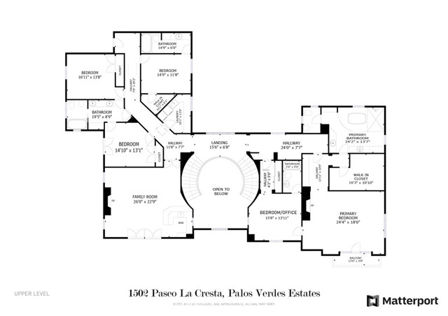 1502 Paseo La Cresta Upper Floor Floorplan