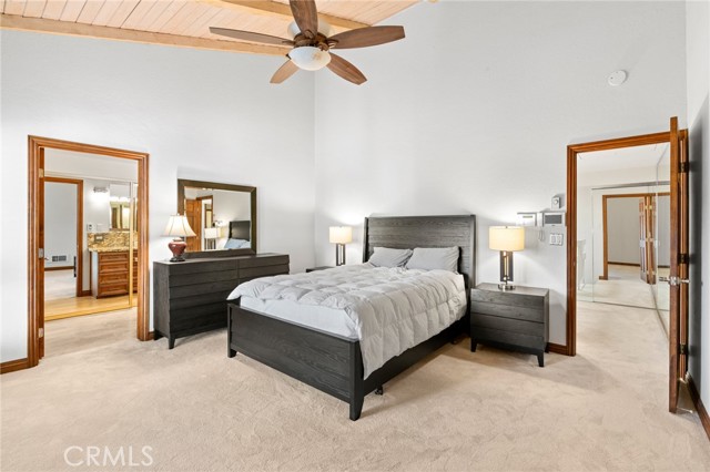 The Primary bedroom has vaulted ceilings and is very large.