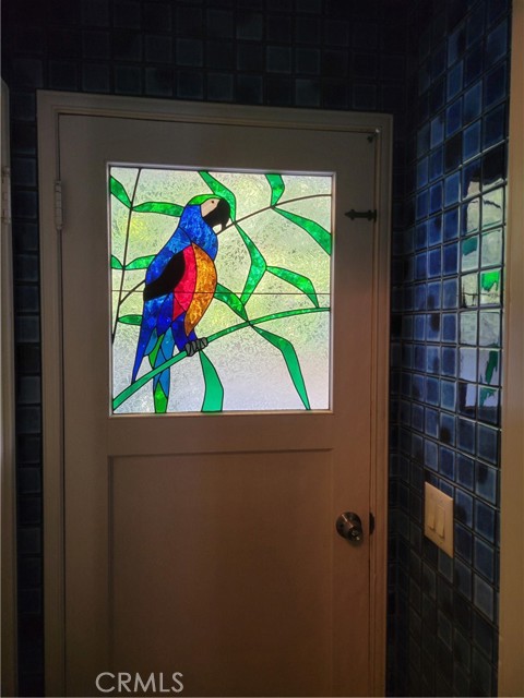 Backdoor with stain glass