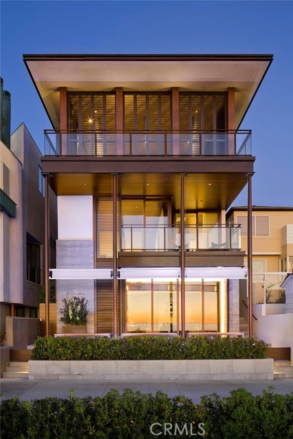 3216 The Strand Manhattan Beach, California If you are looking for an Aman like experience at the beach..this is the property you have been looking for...one of the finest homes ever built in Manhattan Beach. This magnificent property stands proudly on the Manhattan Beach Strand overlooking one of the most prestigious beaches in the world with panoramic views from Palos Verdes to Malibu. A stunning beachfront facade is arranged around four two-story Mahogany "masts" maintaining the ocean views but allowing for interior privacy for the midlevel master suite and boardwalk level beach room. You are met at the entrance with a Mahogany-clad circular staircase connecting the middle level entry with the top floor living level. The top floor outdoor living and dining area enjoys spectacular views and privacy from the beach below. Bronze folding louvered panels can be opened or closed to control light or protect the space from the elements. On the west side of the property, the beach room features an impressive bar with bronze shelving, a lounge area and pool table. On the east side of this level you will find a fully equipped gym and spa oasis not often found in a private residence. Below this level is the home theatre along with another living area. This exquisite home oozes luxury and discerning taste. A residence such as this, designed by KAA design and built by Matt Morris Development, does not often become available for lease. Being offered with a fully appointed staff.