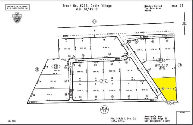 Detail Gallery Image 3 of 4 For 1 Cadiz Rd & Monata Rd Cawy, Needles,  CA 92363 - – Beds | – Baths