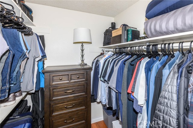 view of walk in closet from door way