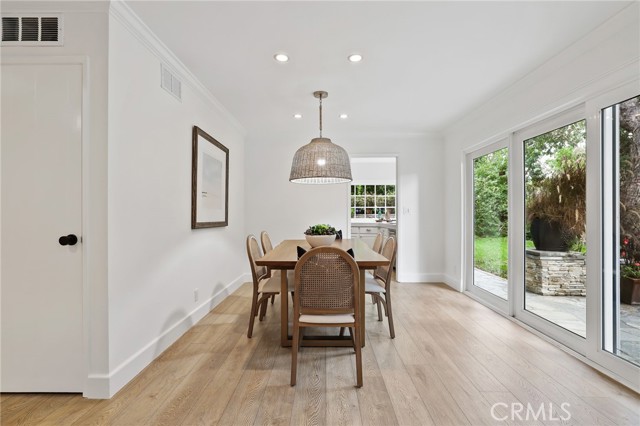 Dining room overlooking the private back patio