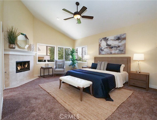 Huge Master Bedroom with fireplace.