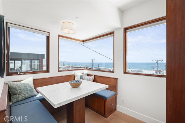 Breakfast nook sunlight and insane sitting ocean views