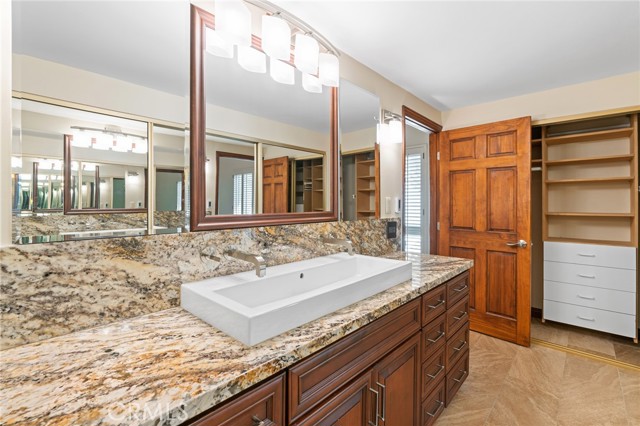 Enjoy heated flooring while getting ready in the morning.