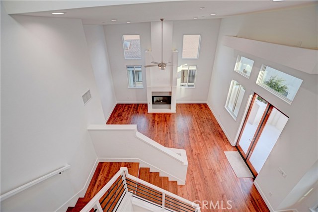 VIEW OF LIVING ROOM FROM LOFT