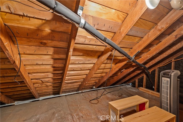 Large attic space, great for storage.