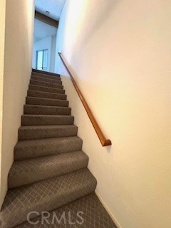Staircase goes up to Loft