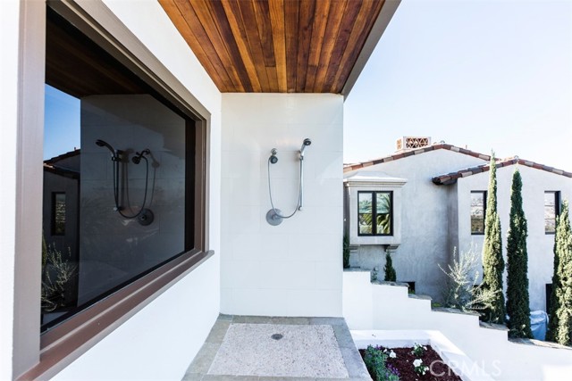 outdoor shower outside master suite