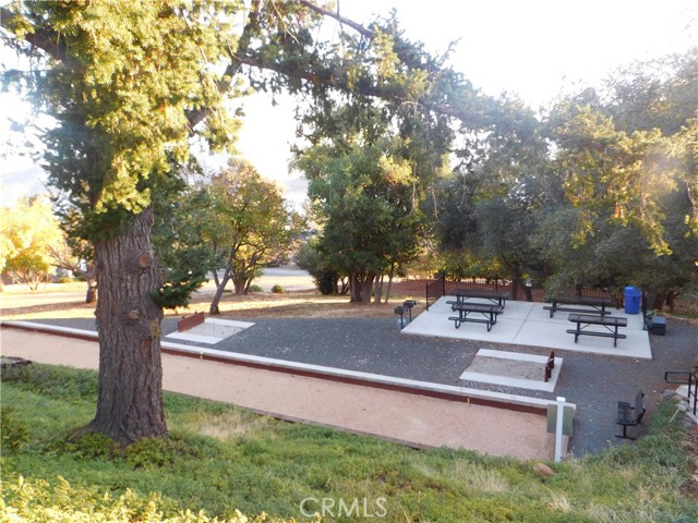 community horse shoe pit and bbq area