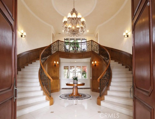 Foyer with Double Spiral Staircase