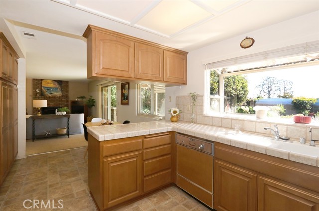 Kitchen with bay window and views of the San Gabriel Valley