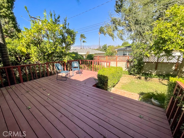 Deck is located off kitchen.