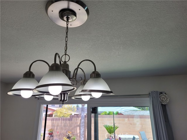 Light fixture at dining room.