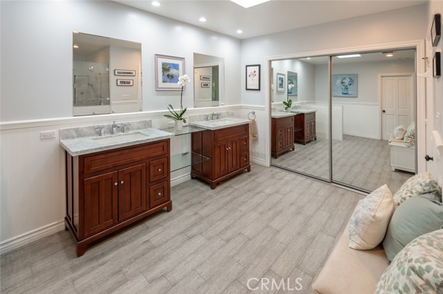 Master bathroom with double vanities