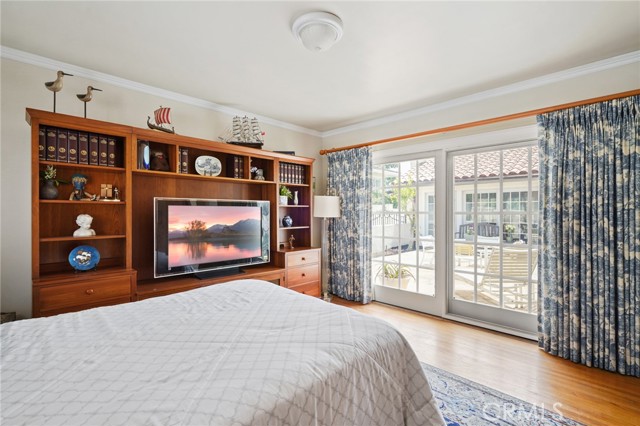 Bedroom with French doors looking out to the patio