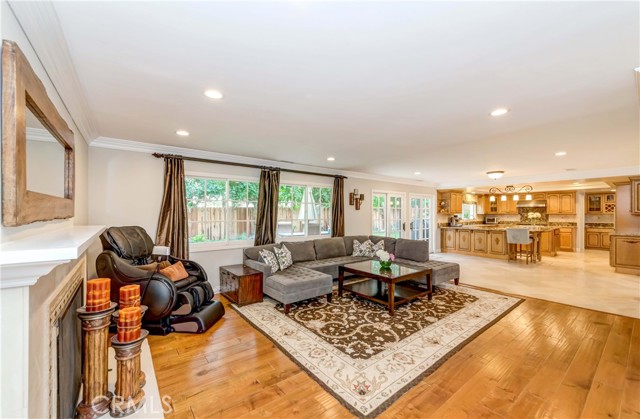 Living room open to kitchen