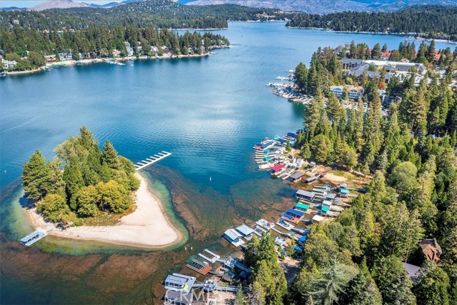 Aerial view of the nearby Lake Arrowhead