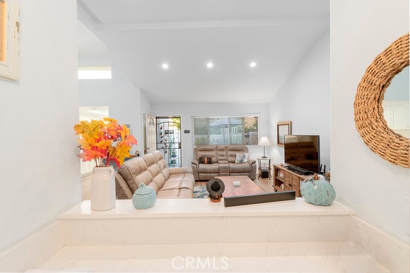 Living room from entertaining counter