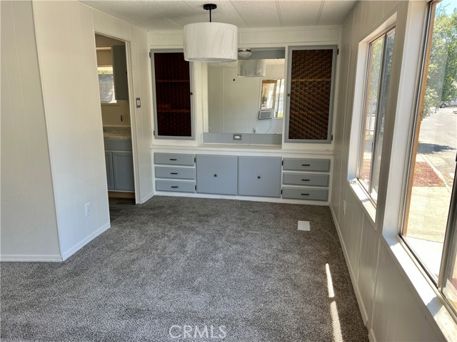 Built in cabinets in dining area