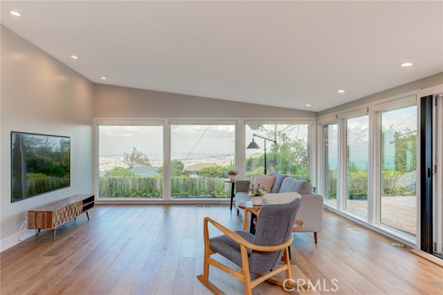 living room with ocean view