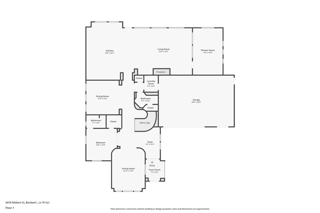 1st Floor - Downstairs floor plan