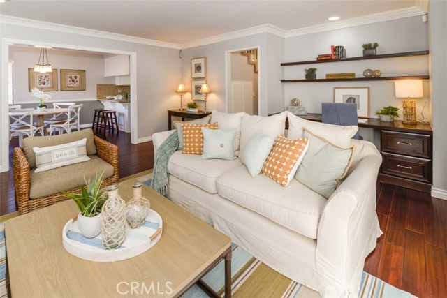 Family room adjacent to the kitchen