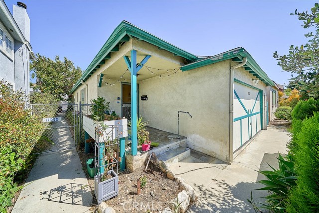 Front door and garage