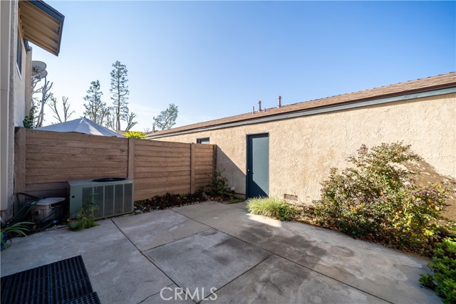 Patio with door to garage