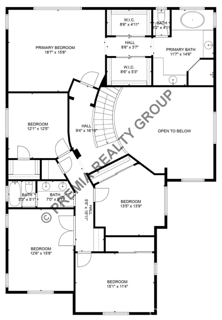 Upstairs Floorplan- Measurements are estimated