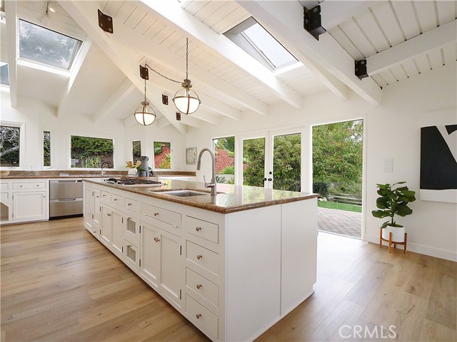 View towards the backyard from kitchen island