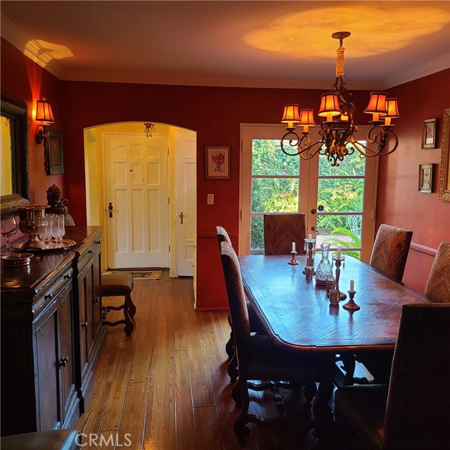 Crimson formal dining room