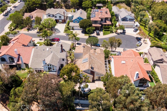 aerial view of home on cul de sac