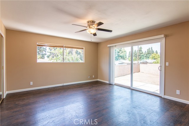 Primary Bedroom overlooking the backyard