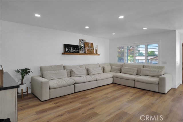 Bright and airy Family Room - gas line ready for your own fireplace!