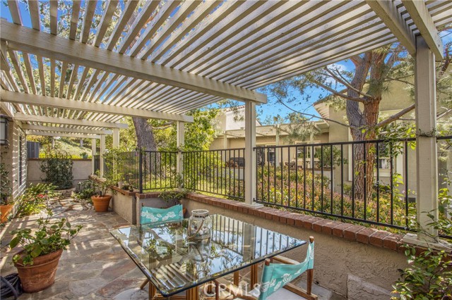 Serene patio off dining room