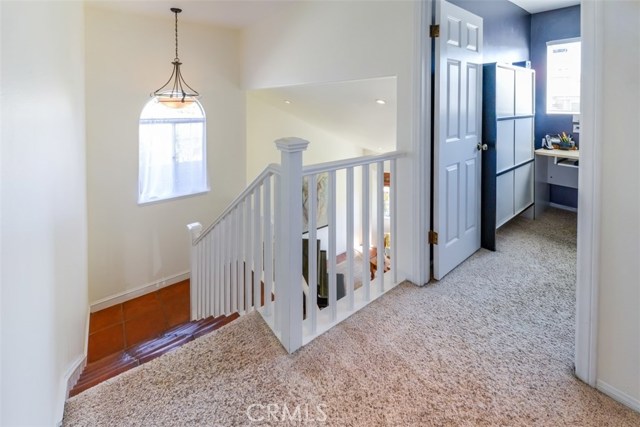 View of the stairway and the office.